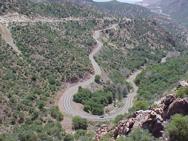 Coronado Trail Scenic Byway - Switchbacks above Chase Creek